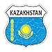 Kazakhstan Flag Highway Shield Metal Sign HS-297