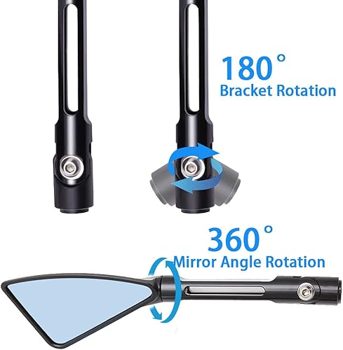 Miniatura 4 de JMTBNO Espejo universal CNC para manillar de motocicleta de 0.315 in y 0.394 in, espejos retrovisores laterales de motocicleta para bicicleta de
