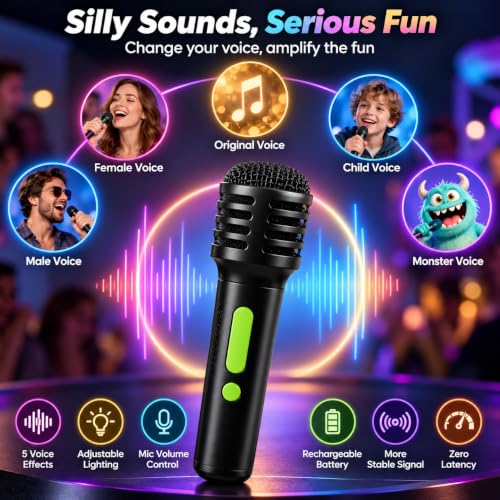 Image of PEFUPEW 15W Wireless Bluetooth Speaker with Karaoke Mic