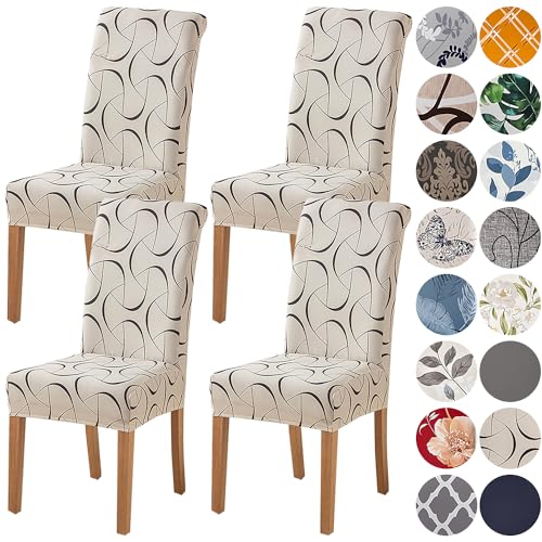 HZDHCLH Chair Covers Slipcovers 4/6 PCs Stretch Removable Washable Short Dining Chair Protector Cover Seat for Hotel Dining Room Ceremony (Arbitrarily 4 PCS)