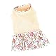 PAIDEFUL Hundeblumenkleid für Kleine Mittelgroße Hunde Katzen Mädchen Weiche Baumwollweste Rüschenrock Atmungsaktive Tanktops Welpen Chihuahua Yorkie Kleidung Haustier Frühling Sommer Trägt Beige S