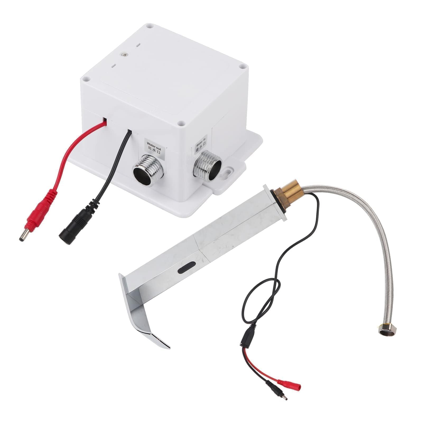 Grifo automático sensor infrarrojos para baño fregadero cascada G1/2, encendido/apagado automático sin contacto, ahorro de agua, rango detección 15-2 cm, suitable for instalación en cocina, baño, hos
