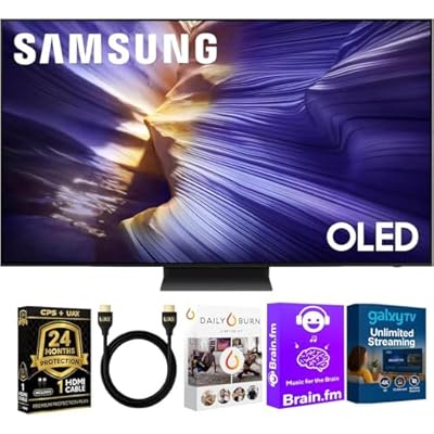 Samsung QN48S90FKIT1 OLED S90F 4K Smart TV Bundle Ultra Thin Design, HDR+, 144Hz Gaming, Alexa Built-in, AI Up