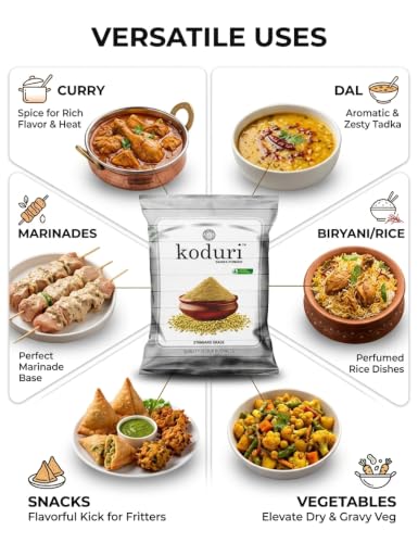Image of KODURI Coriander Powder & Pickle Chilli Powder Combo | Dhaniya and Aachar Mirch Powder | Dhania & Pachadi Kaaram | Finely Ground Spices - No Added Flavours, Colors or Preservatives - 1000 gm