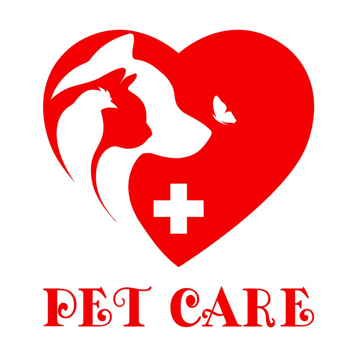 Vinyl Wall Stickers Pet Care Shop Grooming Nursery Animals 36x40.2cm Art Decoration Small red — image 1