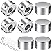 Pedal Footswitch Topper Metal Barefoot Pedal Buttons with 3 Screws and Rubber Insert Fit Tightly on Common Pedal Switches(3/8