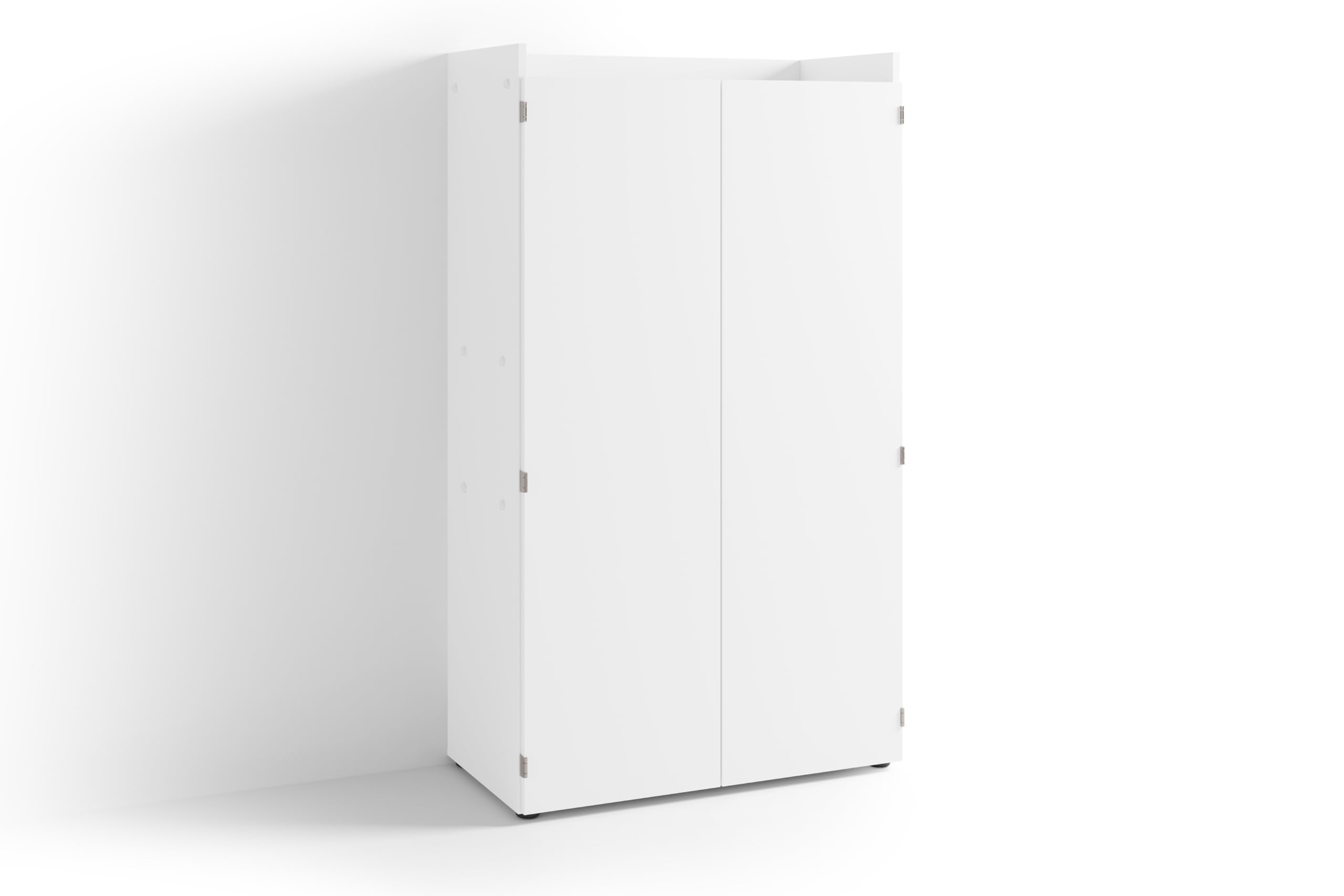 byLIVING Sekretär Janne, Grifflos, Sekretär Mattweiß, B 80, H 141, T 40 cm | Office-Schrank mit 2 Türen, platzsparend