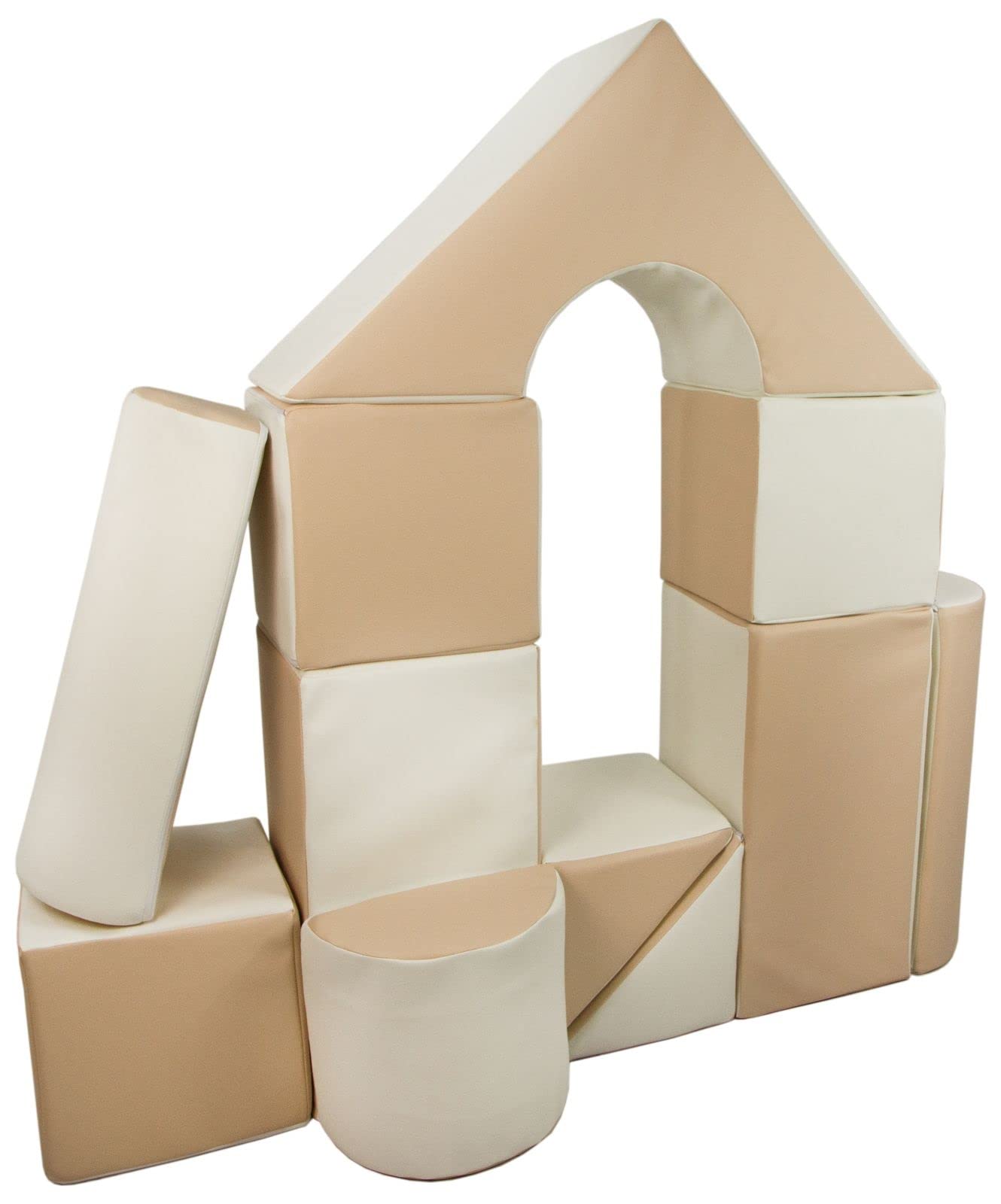 Velinda 11 pcs coloured,building blocks, soft,foam,children,kids, toy,nursery,playgroup (colour: white, cappuccino)