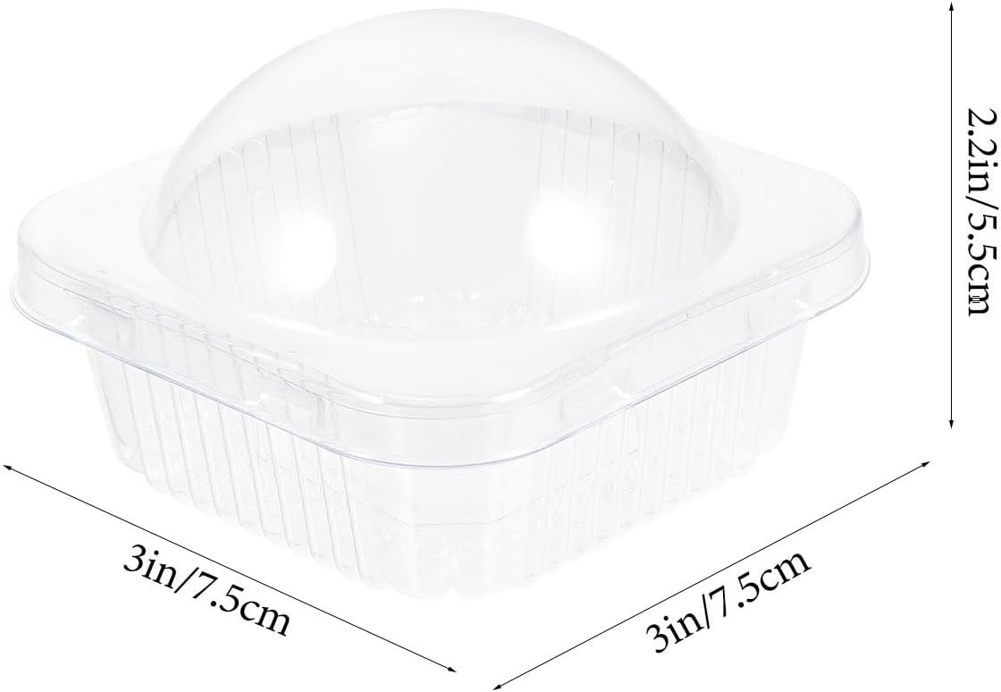 50Pcs Thickened Round Dessert Packaging Boxes Plastic Cupcake Carrier Bakery Containers for Chocolate and Candy Storage, Food Storage Holders for Parties and Baking