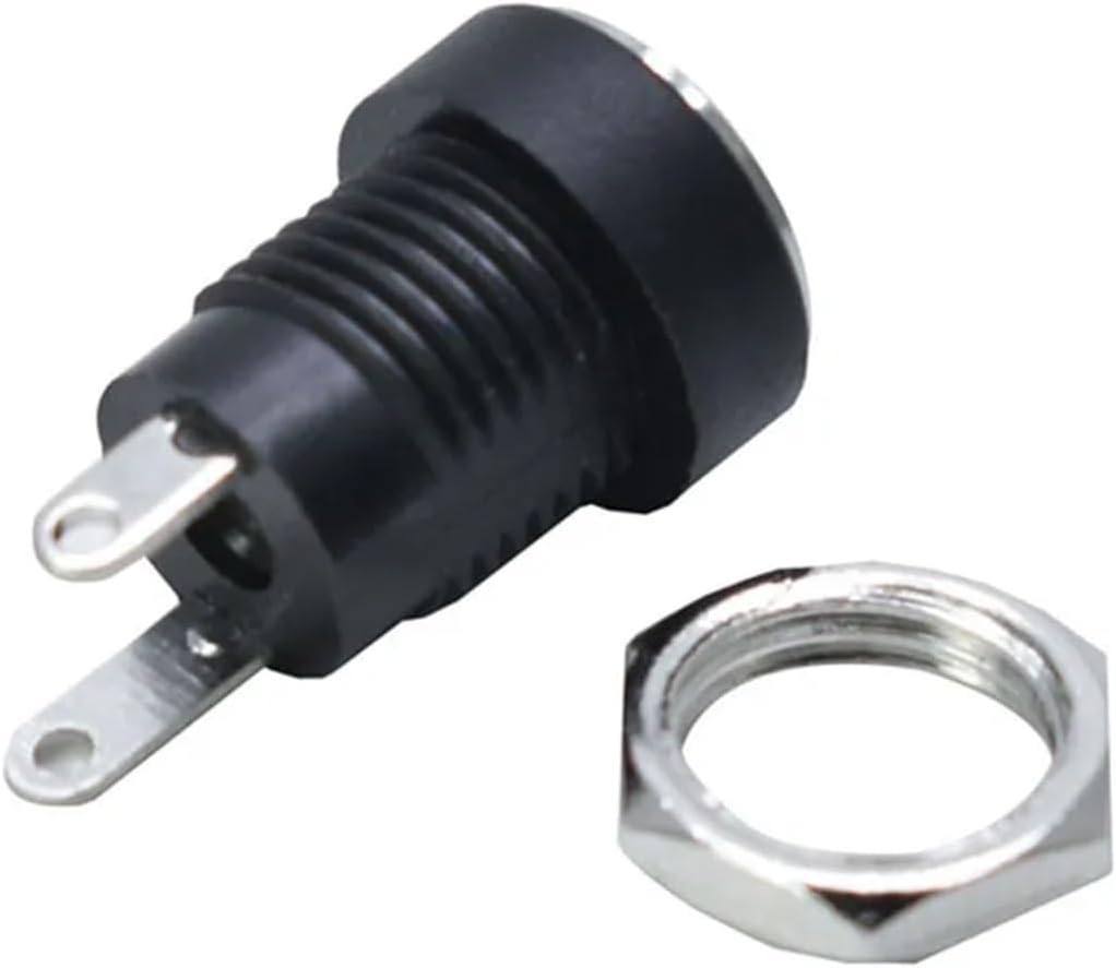 2/5/10pcs 5.5 x 2.1/5.5x2.5mm DC Power Jack Socket Female Panel Mount Connector Adapter 2 Terminal Type DC Connector(5.5x2.5,5pcs)
