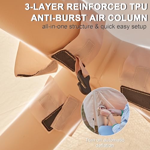 Image of Inflatable Tents for Camping,Easy Blow Up Tent with Hand Pump,4 Seasons Waterproof Air Inflatable Camping Tent House for Family Weekend Camping