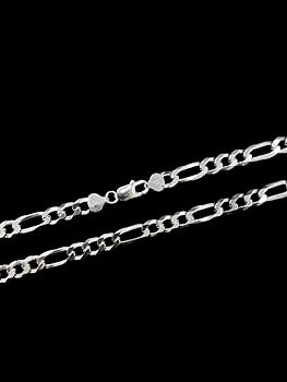 Amazon.com: Solid 925 Sterling Silver 7MM Figaro Link Chain