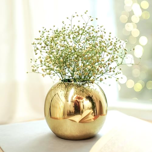 BEHOMA Metal Ball Round Flower Vase for Home Decor|Table Decorati...