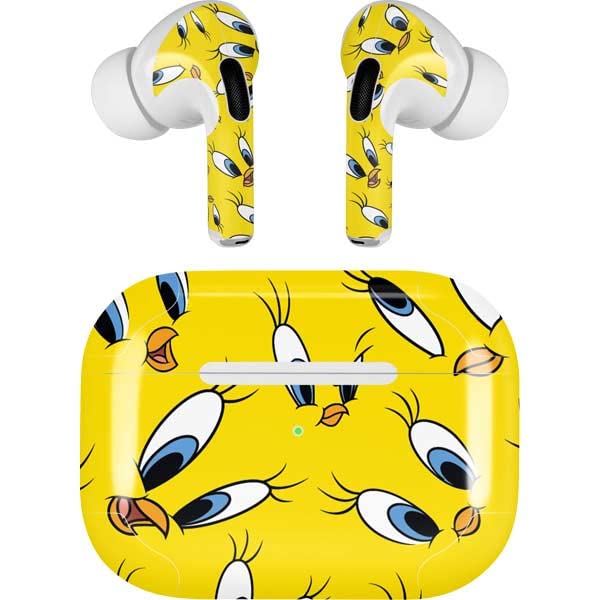 Skinit Decal Audio Skin Compatible with AirPods Pro 2nd Gen - Officially Licensed Looney Tunes Tweety Bird Super Sized Pattern Design