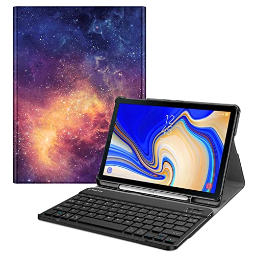 Fintie Keyboard Case for Samsung Galaxy Tab S4 10.5 2018 Model SM-T830/T835/T837, Slim Shell Lightweight Stand Cover with Detachable Wireless Bluetooth Keyboard, Galaxy