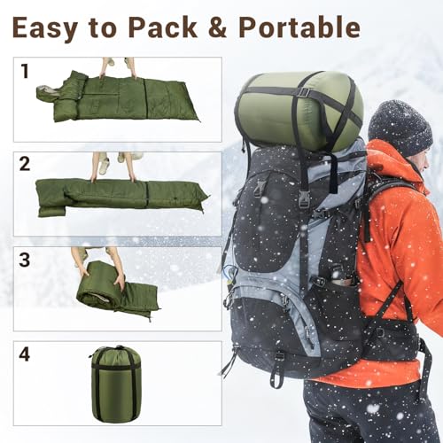 Bolsa de Dormir para Adultos ARVAGGCY en Exterior e Interior, Temperatura Aplicable 25°F-50°F, Diseño para Camping, Senderismo y Aventuras al Aire Libre miniatura 3