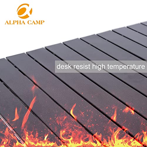 Alpha Camp Camping Table Outdoor Portable Table With Storage Adjustable Aluminum Table For Grill Travel Table Outdoor Picnic,Beach,Bbq,Backyards #TOP5