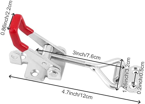 Miniatura 9 de HOIGON CH-40370 - Abrazadera de pestillo resistente con gancho en U de 4000 libras, abrazadera de acción de acero fundido ajustable con perno en U