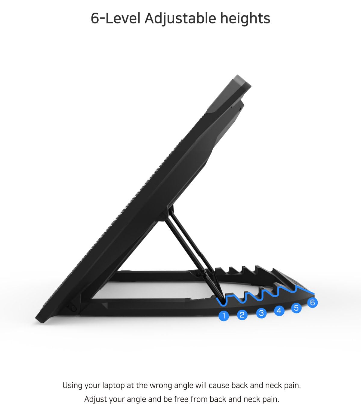 Zalman NS3000 ZM-NS3000 ZM-NS3000 - Almohadilla enfriadora para laptop, soporte de enfriamiento de alto rendimiento para portátiles de juegos de hasta 17 pulgadas, alturas ajustables (6 niveles),