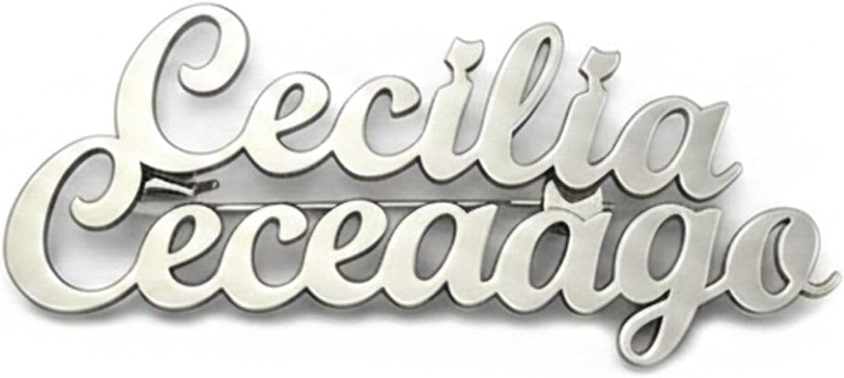 Personalized Customize Double Names Stainless Steel Brooch Pin Custom Logo Gold Name Badges Products for Women Jewelry