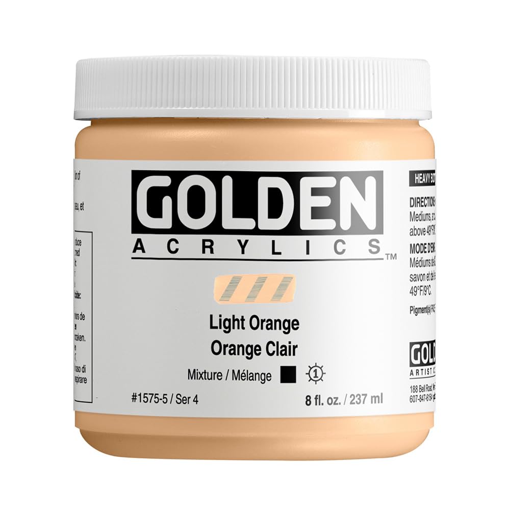 Peinture acrylique orange Golden Heavy Body 236ml Light Orange IV beaux-arts