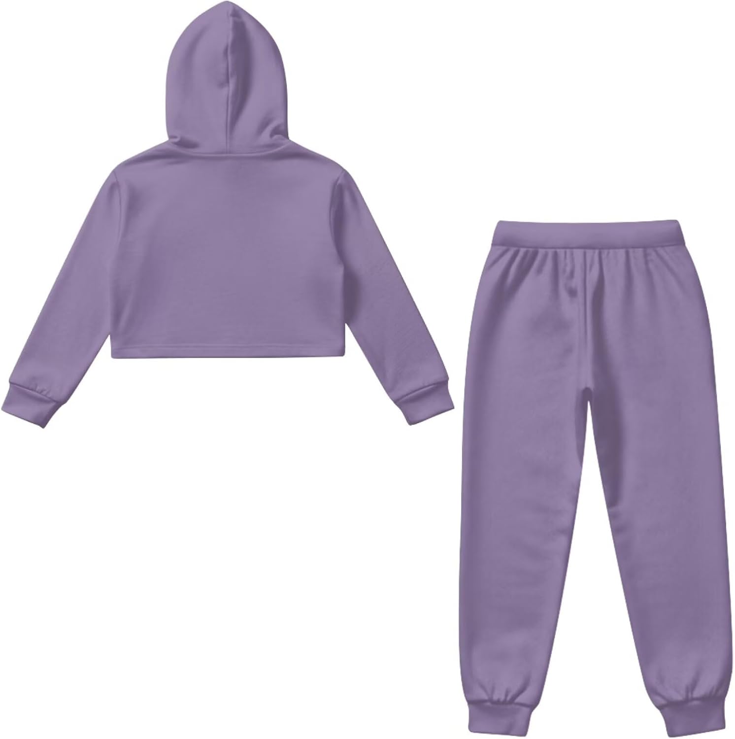 Girls' Fashion Hoodies & Sweatpants 2 Piece Outfits Crop Tops for Kids Sweatshirts Athletic Sets