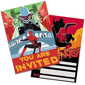 XLZJYIJ Cartes d’invitation Spider-Man, Fête Invitations, Invitations Spider-Man Anniversair, Enveloppes fête d…