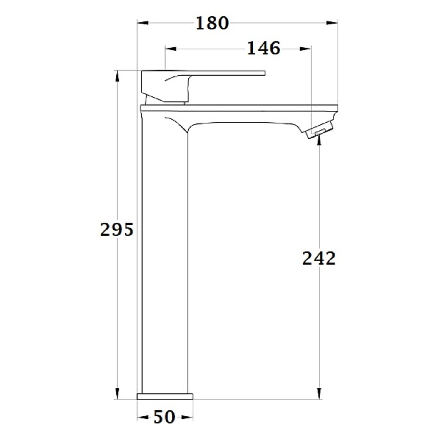 Grifo de lavabo alto NYTIA | acabado cromado | para lavabos sobre encimera | diseño moderno y funcional | EUROSANIT