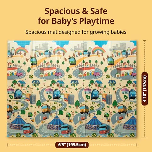 Image of LuvLap Wild Woods Double Sided Water Proof Baby Floor Mat, Multicolor, Reversible Floor mats for Kids, Baby mats for Floor, Crawling Baby, Extra Large Size, 6'5 inch x 4'10 inch (195.5cmx147cm), 0.8cm Thick