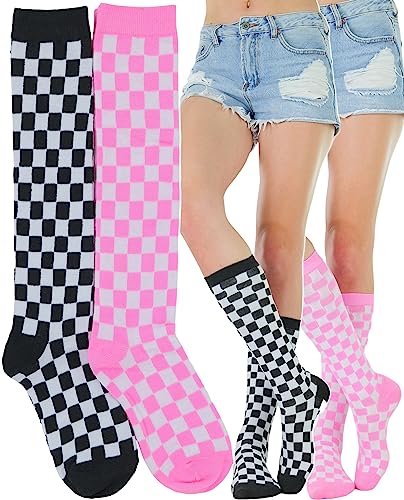ToBeInStyle Women's Colorful Patterned Design Knee High Socks - Main Image