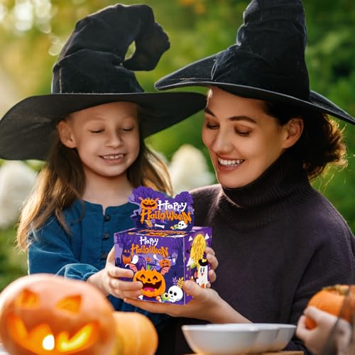 Halloween Money Pull Box for Cash Gifts - DIY Happy Halloween Surprise Gift Boxes with Pull Out Card and 50Pcs Transparent Bags Set for Kids Adults Helloween Birthday Party Supplies Favors Decorations - image 6