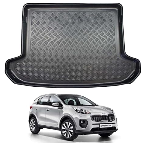 Boot Liner for Kia Sportage (2016-2021) Tailored Fit Car Floor Mat Protector Guard Tray Black Custom Fitted Accessory - Dog Friendly & Waterproof with Raised Edges Cover