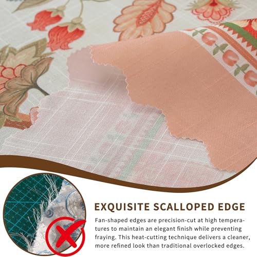 HOMOHEINI Rectangle Waterproof Tablecloth Linen Textured Table Cloth,Stain and Wrinkle Resistant Washable Fabric Table Cover for Dining, Party, Camping and Outdoor, 60 x 104 Inch, Pink Garden by HOMOHEINI - Used condition - Image 5