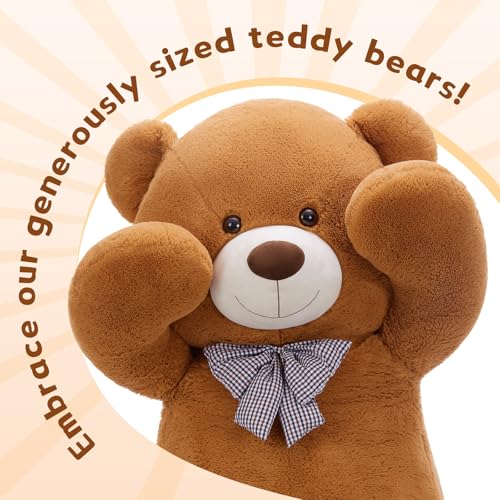 Image of MaoGoLan Big Teddy Bear 5ft - Large Stuffed Animal with Smiling Face - Cuddly Valentines Gift for Boyfriend,Wife,Lover