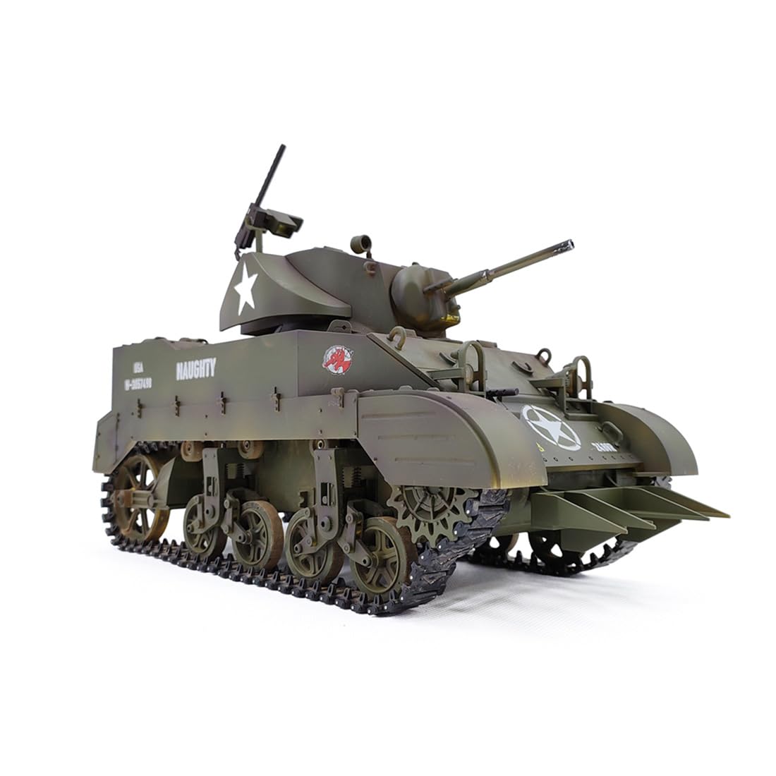 Zbiornik RC 1/16 US M5A1 Stuart RC model z efektami dźwiękowymi dymu, zbiornik 2,4 G, model czołgu wojskowego RC, zabawka na prezent