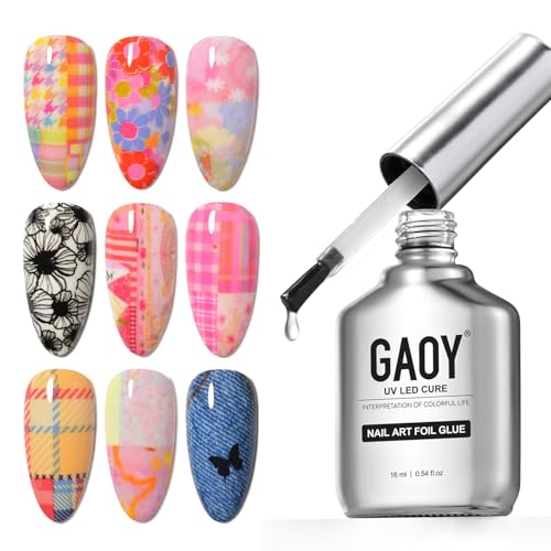 GAOY 16ml Nail Foil Glue High Adhesion Foil Transfer Gel for Nail Art Stickers Soak Off UV Light Cure Gel Nail Polish