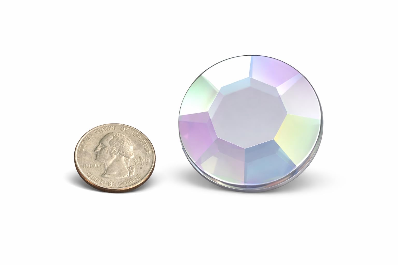 Allstarco Crystal Ab H702 45Mm Large Acrylic Cosplay Gems Flat Back Plastic Rhinestones For Jewelry Making, Costumes, Scrapbooking, Props, Crafts Embelishments 2Pcs (Crystal Ab H702)