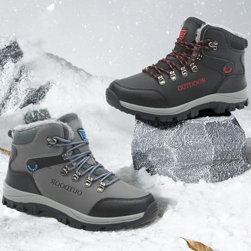 Kervaky Men's boots, men's snow boots, hiking shoes, outdoor hiking shoes, cotton shoes, winter boots, men's short boots3