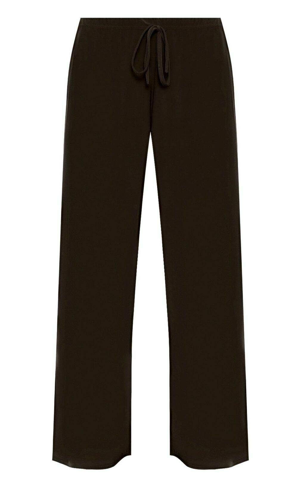 StyleWear Womens Elasticated Waist Loose Fit ITY Palazzo Trousers Ladies Baggy Tie Up Flared Wide Leg Pants (Dark Brown UK 20)