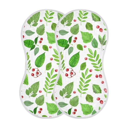 4 Pack Baby Burp Cloths, Soft Absorbent Burping Cloths for Babies, Cotton Milk Spit Up Rags, Large Size for Newborns, Baby Boys and Girls (Berry Grove Pattern)2