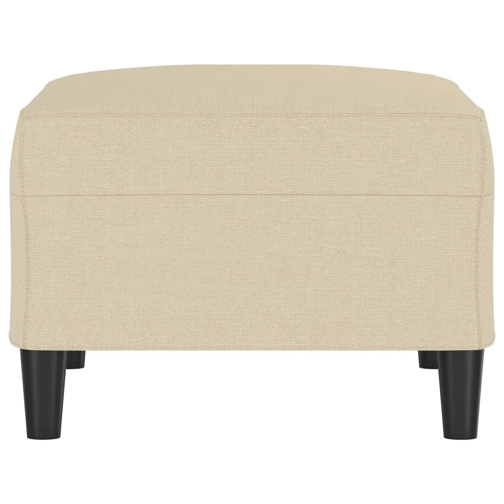 Podnóżek kremowy materiał 70 x 55 x 41 cm, taboret tapicerowany, mały taboret do salonu, sypialni i biura, elastyczny podnóżek na sofę ze stabilną ramą i oddychającym materiałem
