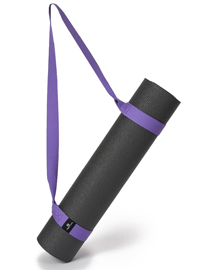 Yoga Studio Yoga Mat Carry Strap - 4 x 137cm, Multipurpose Mat Strap with Adjustable Loops, Strap and Carrier Combined (The yoga mat in picture is for illustration purposes only.) (Light Purple)