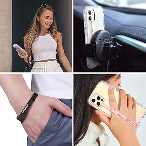 Dracool 2pcs Phone Strap Silicone Phone Grip Holder Phone Loop Elastic Stretching Hand Strap Finger Holder Universal for iPhone Case Most Cell Phone Case Lightweight Slim Phone Strap - Transparent