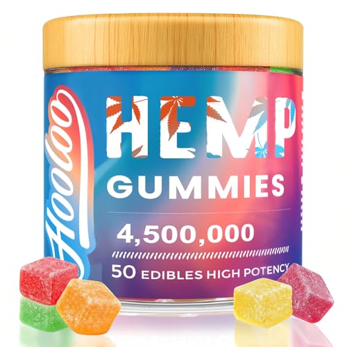 HOOLOO Hemp Gummies for Deep Bedtimes, Unwind, Focus - 6 Fruity Flavors Big Cubes Gummy Infused...