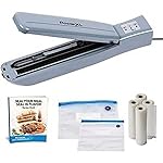 Power XL Duo Vacuum Nutrisealer - 6 In 1 Automatic Food Sealer Machine - Air Sealing System For Meal Preservation - Dry & Moist Foods & Liquids - 2x3m Bag Roll Included (Nutrisealer with Bags)
