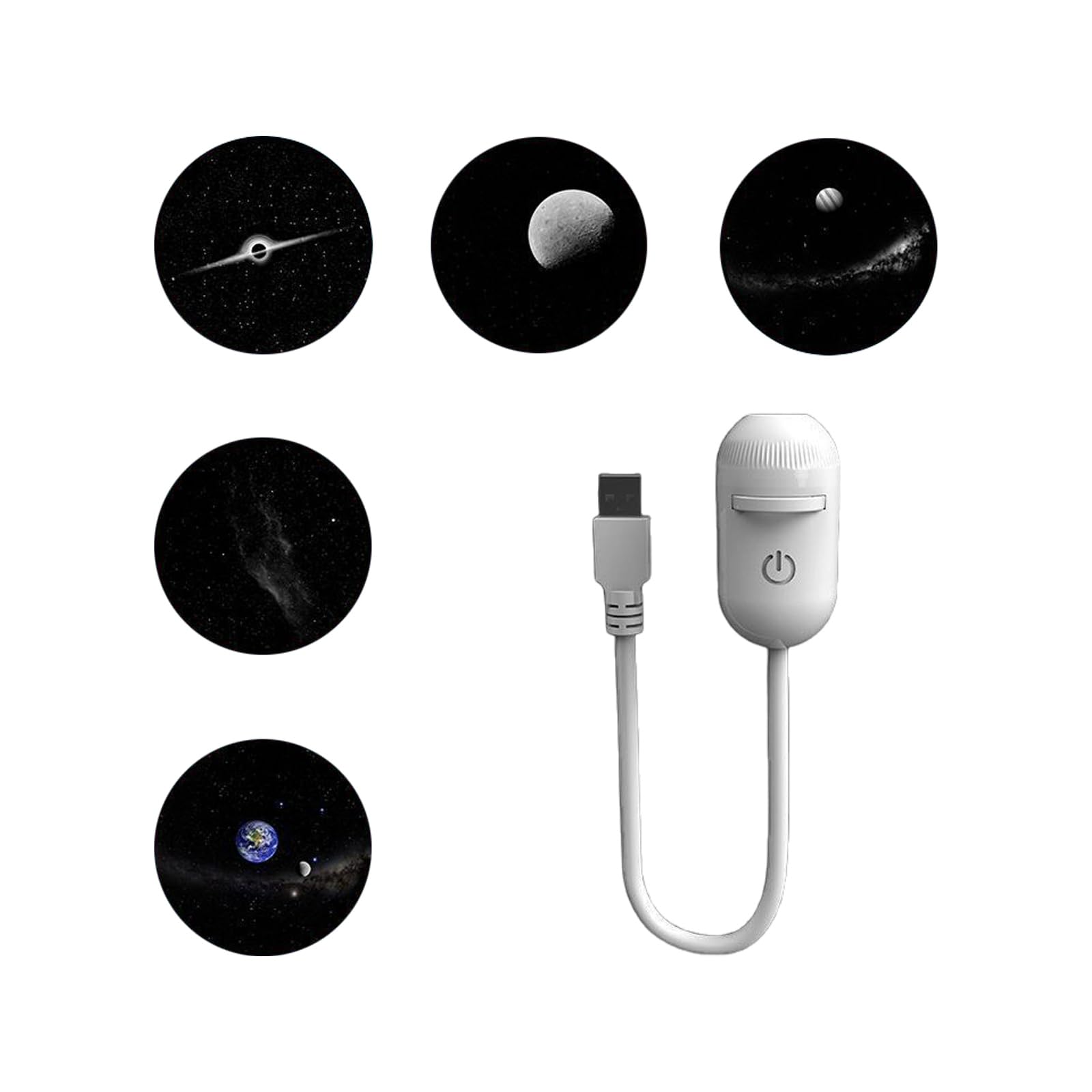 Kaeltsyn 360 Degree Rotating Planet Projector Night Light for Bedroom Ceiling Atmospheres Decor Planet Projection Night Lamp USB Direct Insertion Projection Light