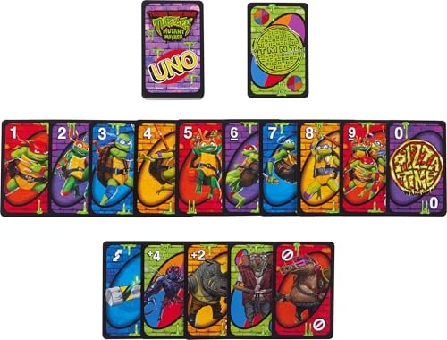 Mattel Games UNO Teenage Mutant Ninja Turtles Mutant Mayhem Kartenspiel für Kinder & Familiennächte, Partys, Reisen, Camping und mehr – Bild 4