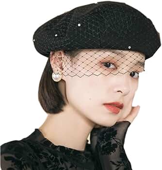 かに、ディオール☆ベレー帽チュール Dior ディオール ベレー帽 チュール付 #58 黒 (ブラック