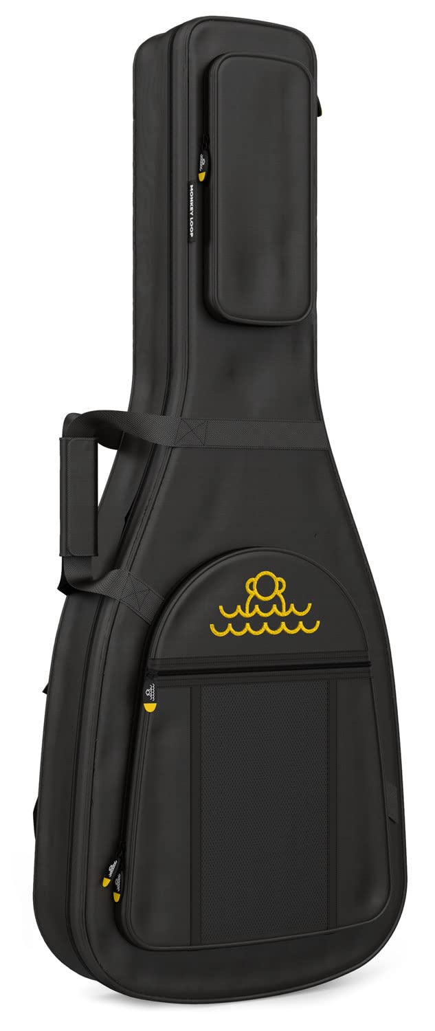 Monkey Loop Jumping Electric 335 - Borsa per Chitarra con Imbottitura da 18 mm - Borsa per Chitarra Elettrica tipo 335 - Tre Tasche Esterne - Cinghie Regolabili - Materiale Resistente all´Acqua