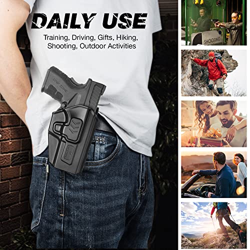 Gun&Flower OWB Holster for Beretta 92FS/ Taurus TH9 / TH9C Pistol/Sig Sauer P365/P365 SAS/Springfield XD-S/CZ P10C/ CZ P10C Airsoft/Springfield XD 4'' Service Model 9MM/.40 S&W/.45 ACP